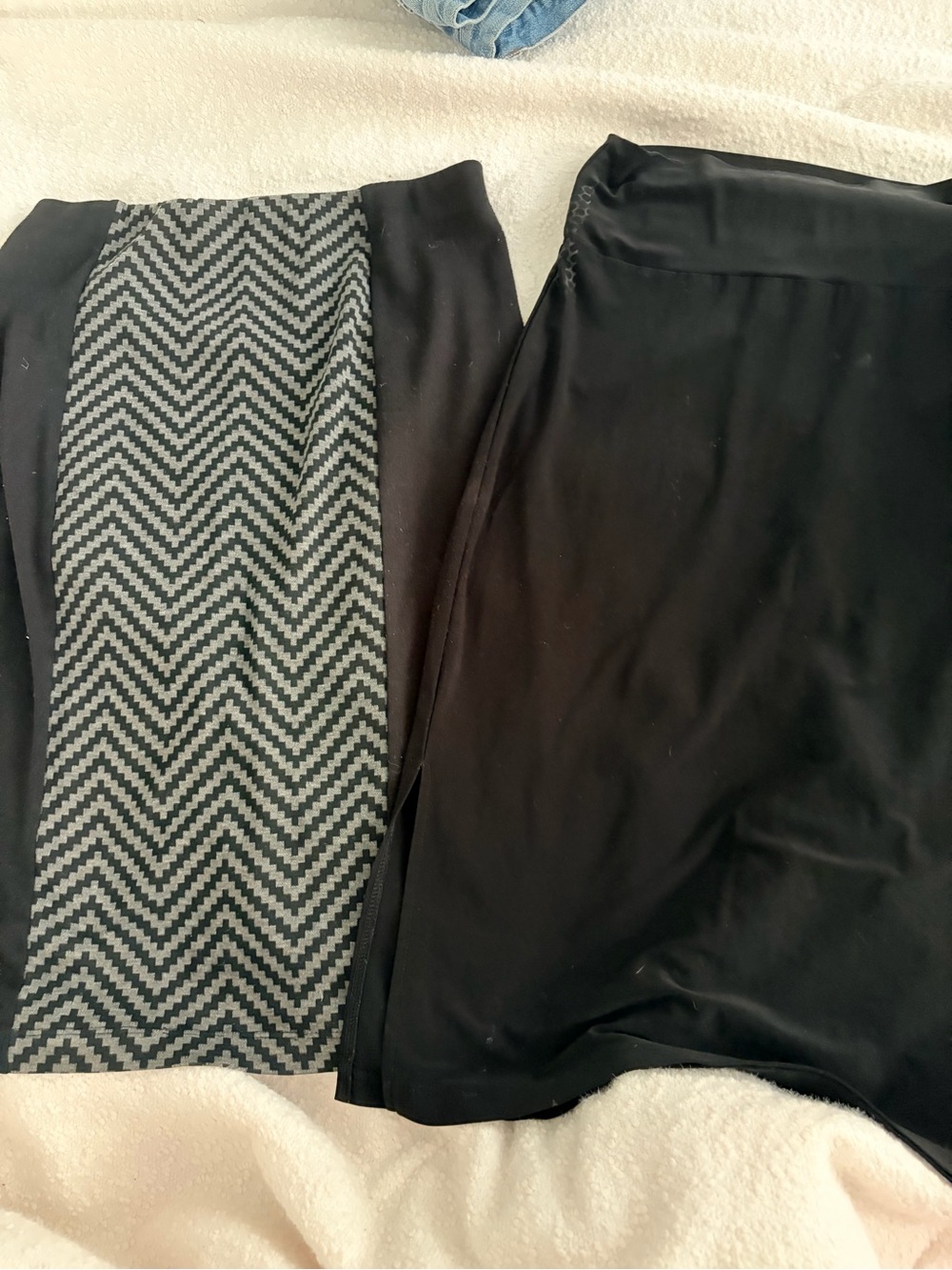 A. Byer Black and Gray Chevron Skirt Set